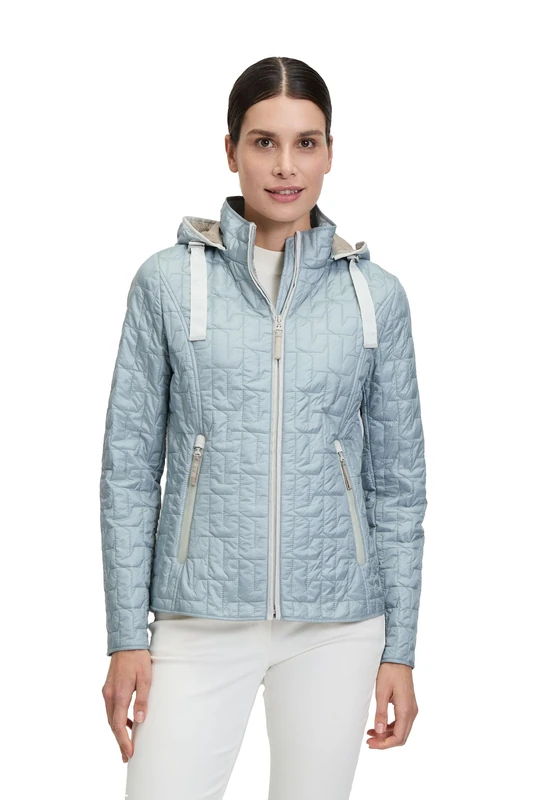 Gil Bret Women's Quilted Jacket with Hood, blue, 10