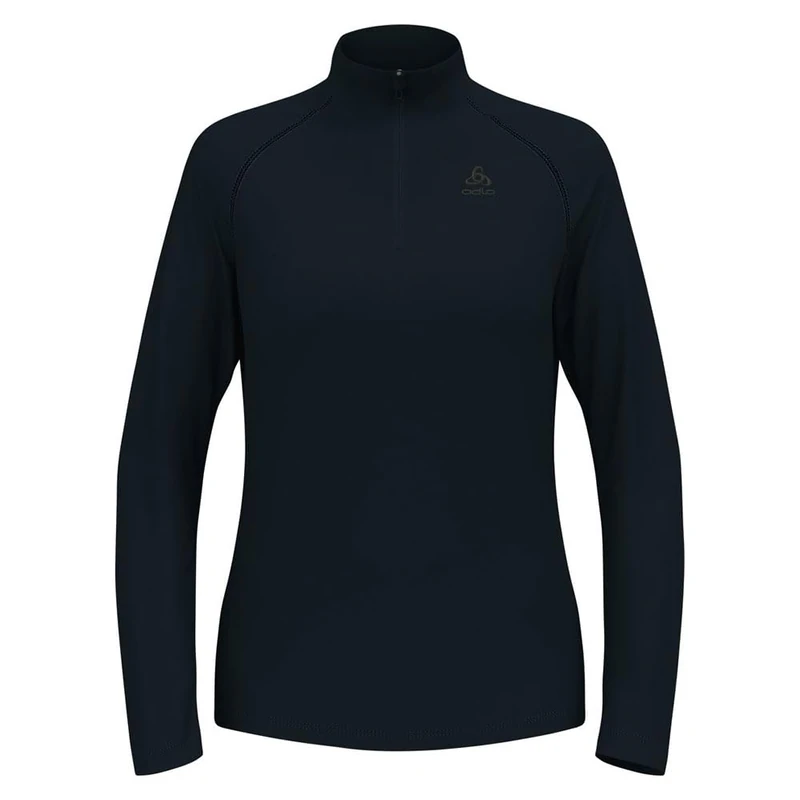 Odlo Women's Fleecepullover Damen Rigi I Midlayer mit Halbreißverschluss I Langarm Wandershirt Outdoor Mid Layer, Dark Sapphire, L