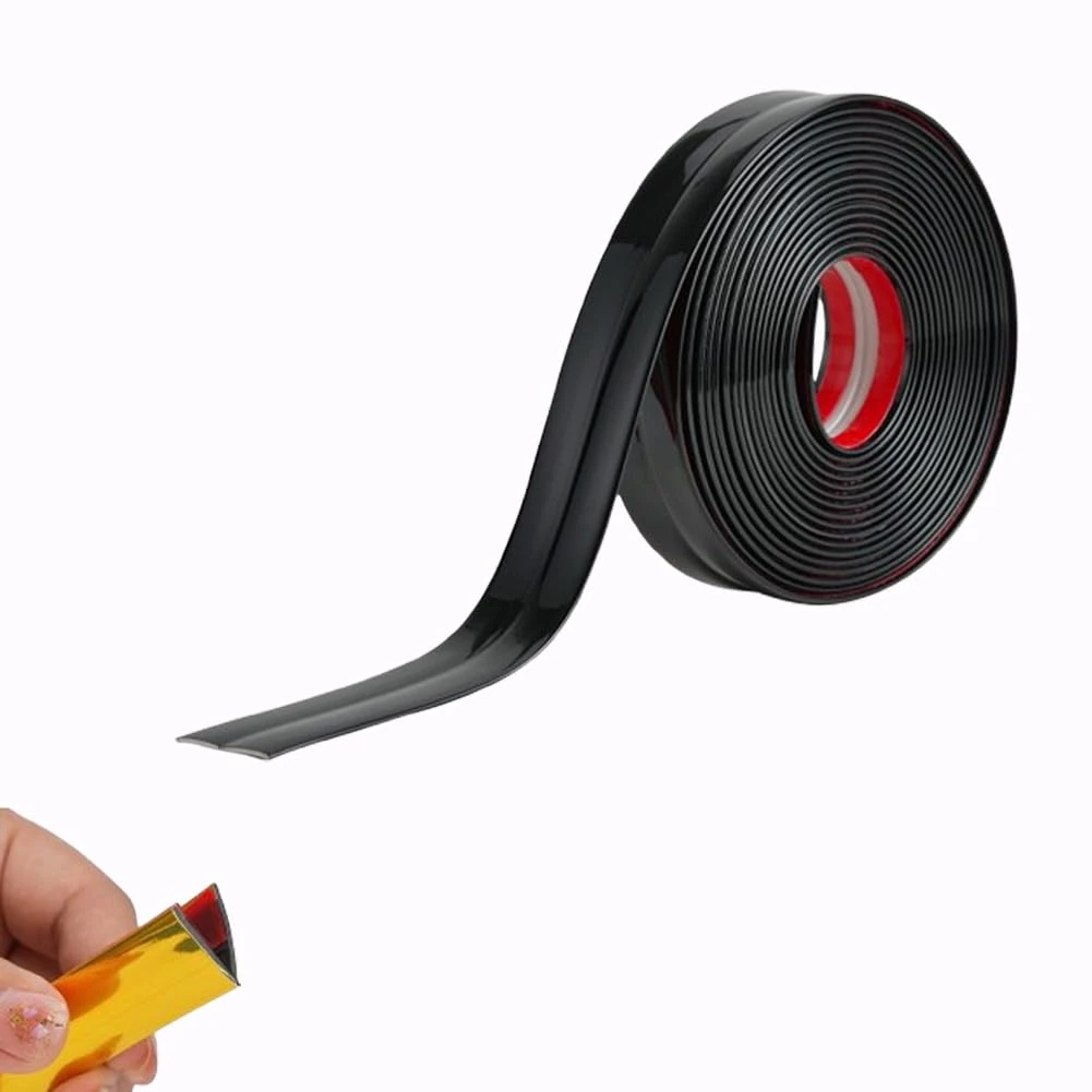 3M Flexible Wall Trim - Peel & Stick Corner Guard, Self-Adhesive, Inside & Outside, Bright Black, 3CM x 10FT