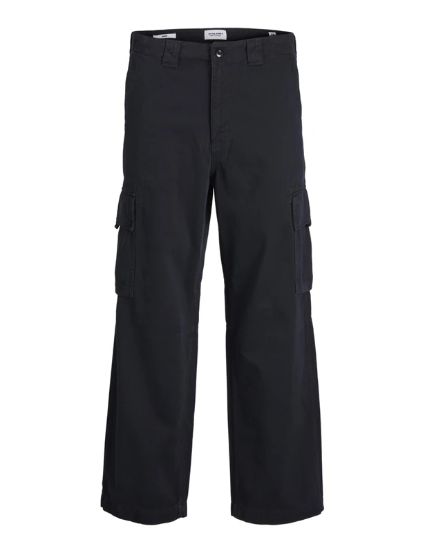JACK & JONES Men's Male Wide Leg Fit Cargo-Hose Jpstbill Atlas Pants Noos, Black, 31 W/36 L