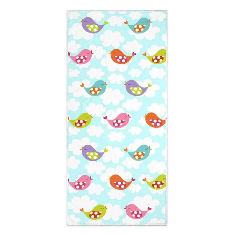 HappyFriday Bath towel Mr Fox Little Birds Multicoloured 70 x 150 cm