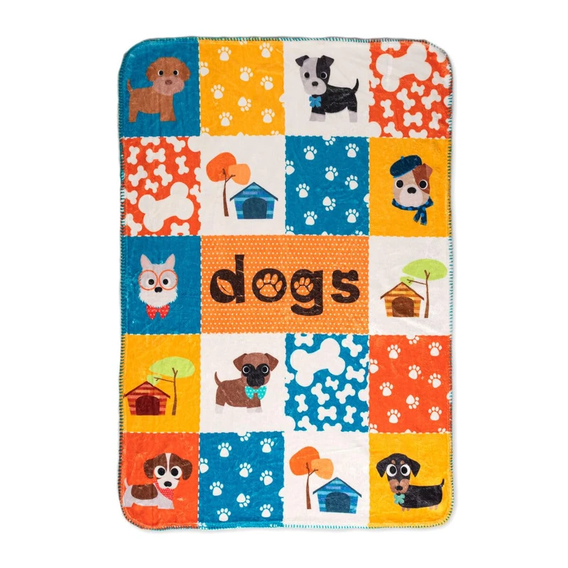 HappyFriday Mr Fox Dogs Blanket Multicolor Microfiber 110 x 140 cm (Dog)