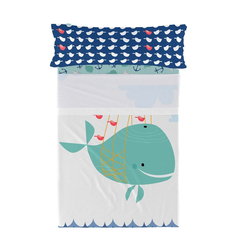 HappyFriday Moshi Moshi Whale Bedding Set Multicolor 80/90 Bed 2 Pieces