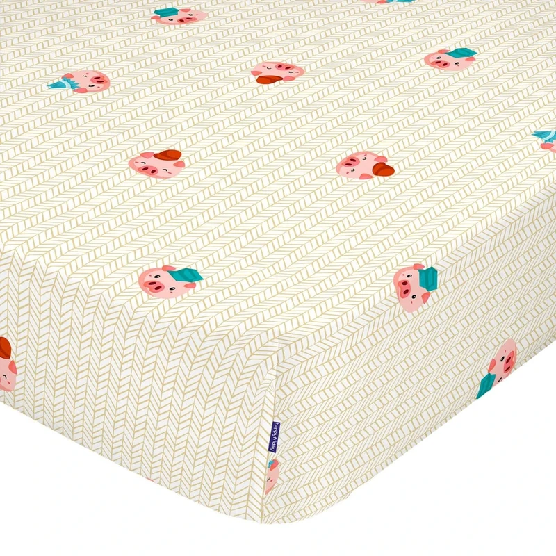 HappyFriday Fitted sheet MR Fox Multicolor 90 x 200 x 32 cm