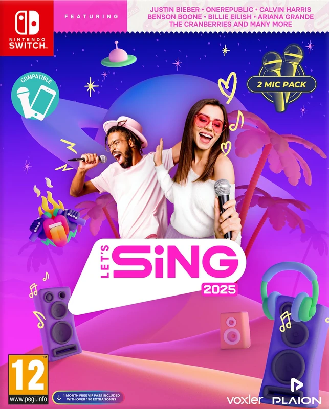 Let's Sing 2025 + 2 Microphones - International Edition - Nintendo Switch