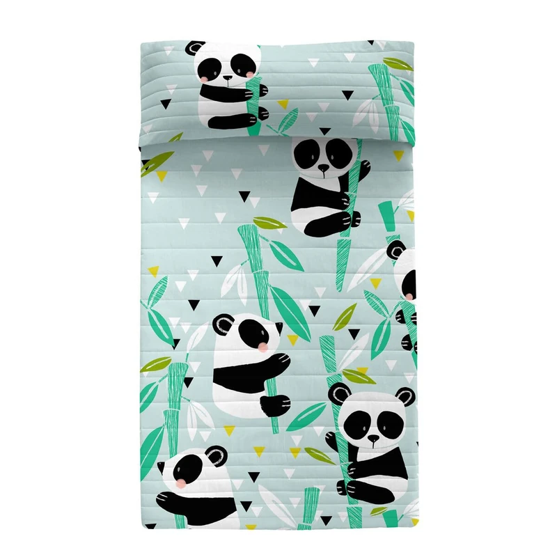 HappyFriday Moshi Moshi Bedspread Blue 200 x 260 cm Panda Bear - Image 1