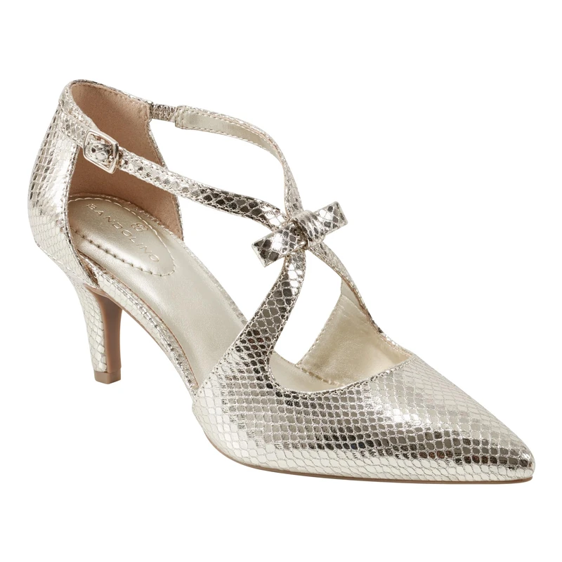 Bandolino Women's Zeffer Pump, Gold Snake 710, 5 UK