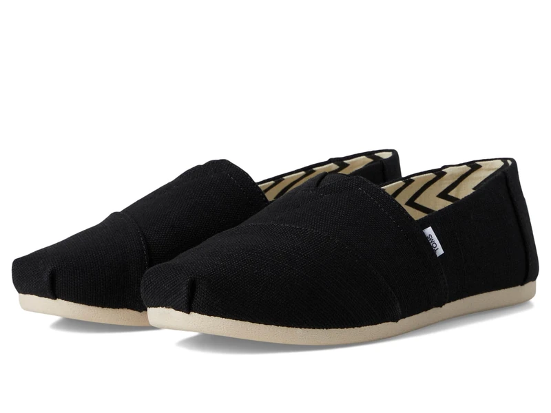TOMS Alpargata Hrtg Women's Canteen Refibra Recy Cotton Sl Espardrilles (Black White, UK 5.5)
