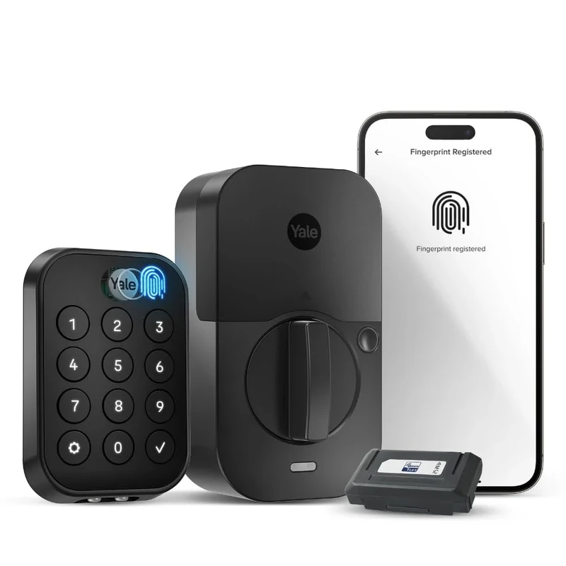 Yale Assure Lock 2 Touch Deadbolt, Black Suede Key-Free Smart Entry Door Lock with Z-Wave (ZW3) Connected Touchscreen Keypad for Code Entry and Remote Access, YRD430-F-ZW3-BSP
