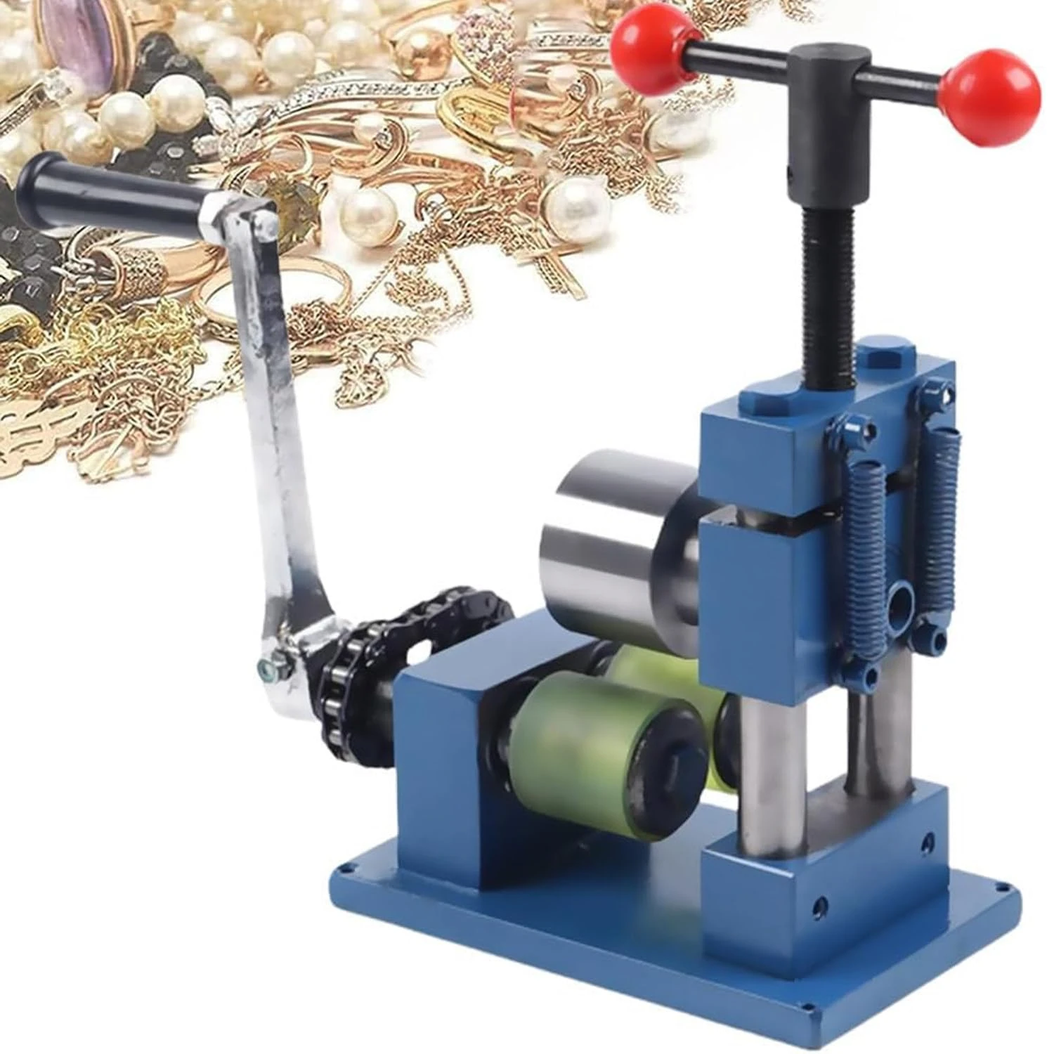 LSHFYV Jewelry Rolling Mill Machine, Multi-function Hand Crank Ring Bracelet Bending Machine, Ring Bender Tool for Spoon Rings, Manual Rolling Mill Machine Jewelry DIY Tools