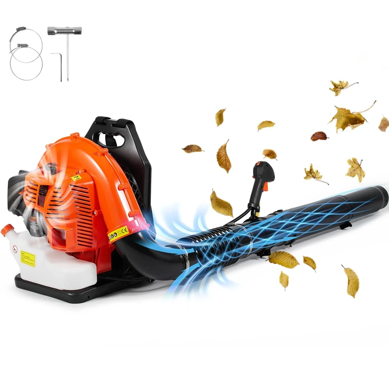 VEVOR Backpack Leaf Blower, 79CC 2-Cycle Gas Leaf Blower with 3L Fuel Tank, 930CFM Air Volume 184MPH Speed, Ideal for Lawn Care, Leaf Cleaning, and Snow Removal