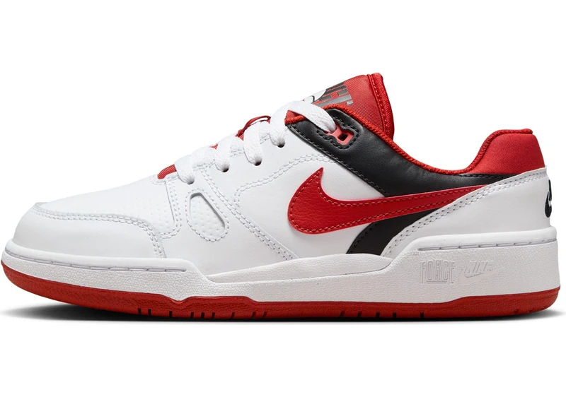 NIKE Boys Full Force Gs Sneaker, White Mystic Red Black, 4.5 UK