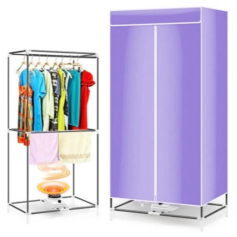 Electric Clothes Dryer, Folding Double Household Drying Rack, Efficient Indoor Portable Quick Silent Dryer - PYapron 1000w Large Capacity 15kg Timer Wardrobe for Drying Clothing, Blue