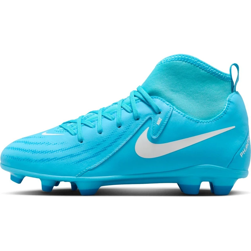 NIKE Unisex Kids Jr Phantom Luna Ii Club Fg/Mg Sneaker, Blue Fury White, 4 UK