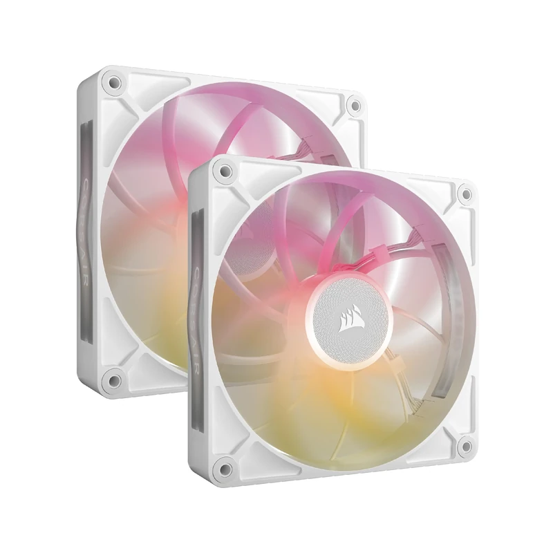 CORSAIR iCUE LINK RX140 MAX RGB 140mm PWM Thick Fans with iCUE LINK System Hub – High-Static Pressure – Magnetic Dome Bearing – Dual Pack – White