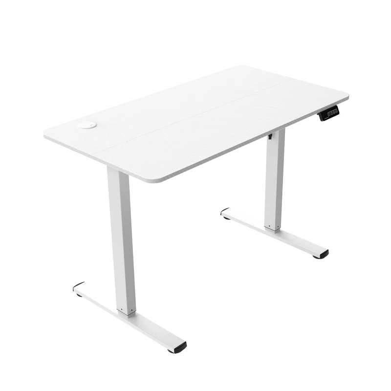 Mars Gaming MGD-ERGOPRO, 73-118cm Electric Height-Adjustable Desk, Ergonomic Carbon Fiber Surface, Metal Frame, Headset Holder, Cable Management, Adjustable Gaming Desk 110x60cm, White