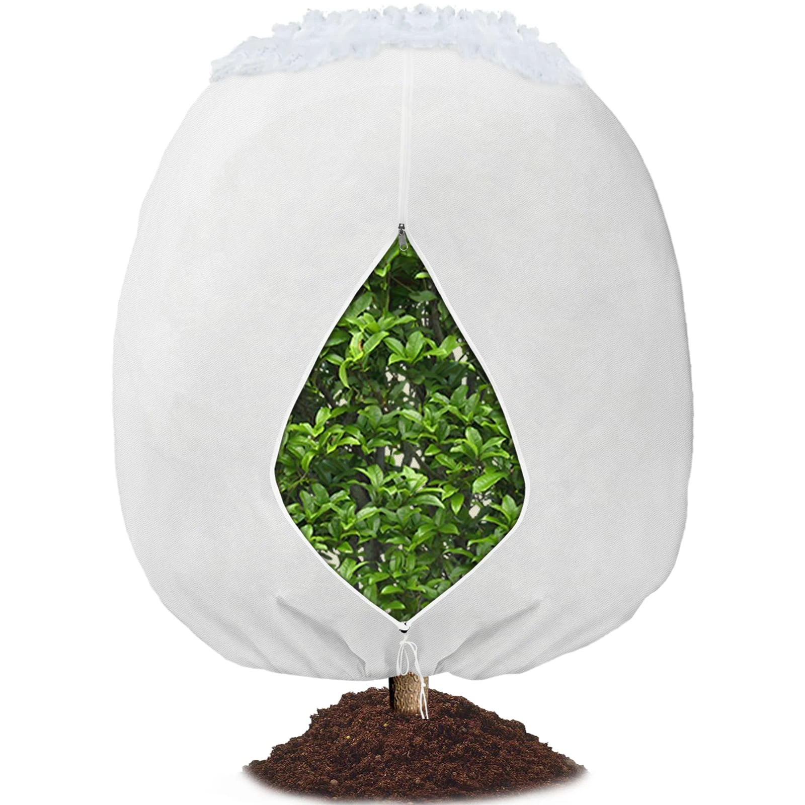 Evoio Large Plant Covers for Winter, 300 x 300CM Plant Frost Protection with Zipper and Drawstring Garden Fleece Freeze Protection Cover Bags for Outdoor Fruit Tree Shrubs Potted Plants