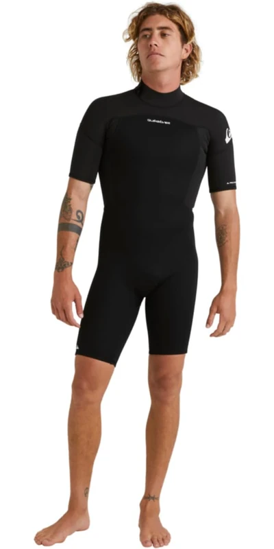 Quiksilver Short Sleeve Back Zip Springsuit PROLOGUE 2/2 SS SPRINGSUIT BZ Men Black LS