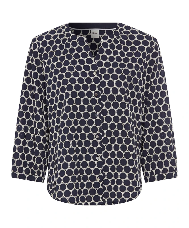Style Velia Blouse with Embroidery, 22 Navy, 14 - Image 1