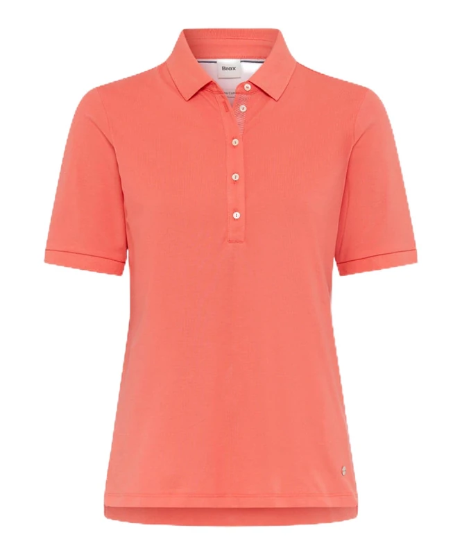 Style Cleo Plain Polo Shirt in Pima Pique Quality, 45 Watermelon, 20