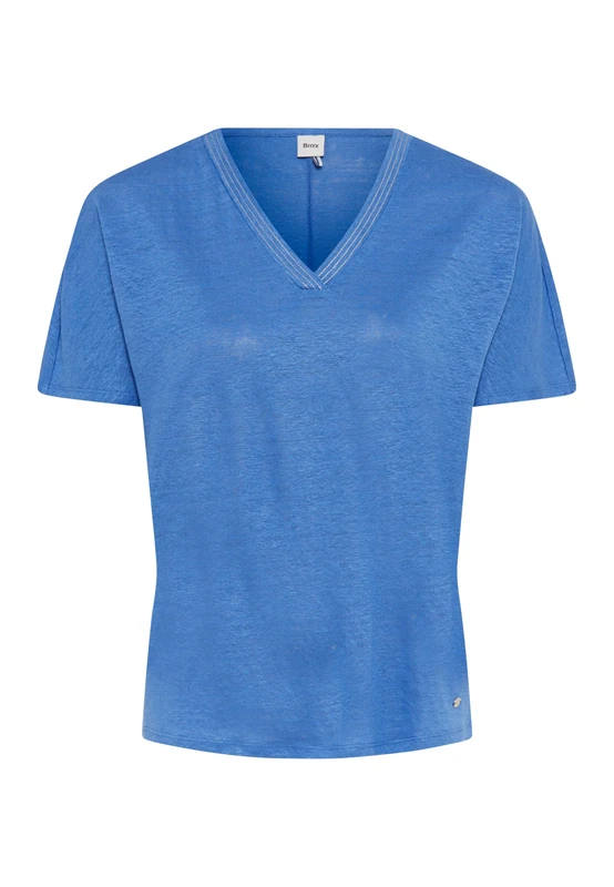 Style Caelen Plain Linen T-Shirt, 24 Sapphire Blue, 18