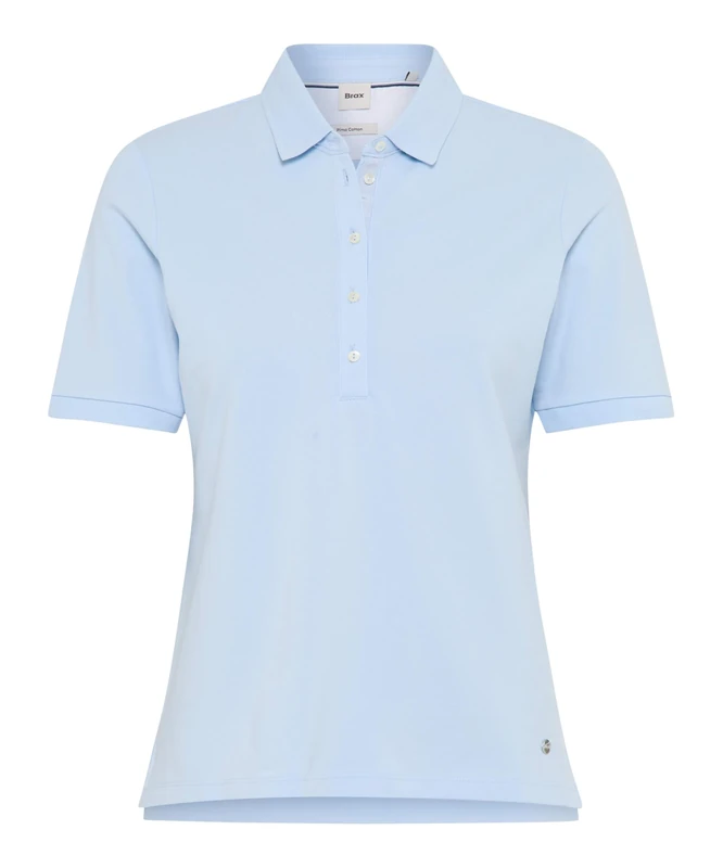 BRAX Women's Style.Cleo Pima Pique Solid T-Shirt, Blue, 12