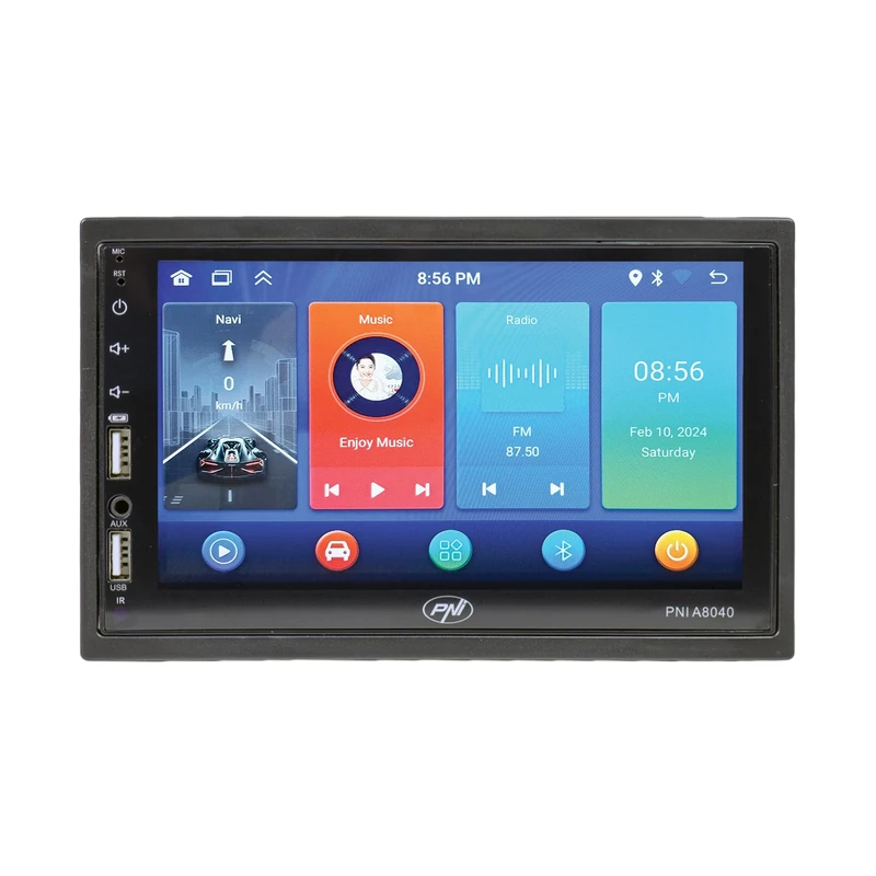 Car Multimedia Player PNI A8040 with Android 13, 2GB DDR3/ROM 32GB, 7 Inch Screen, CarPlay, Android Car, 2 x USB, BT