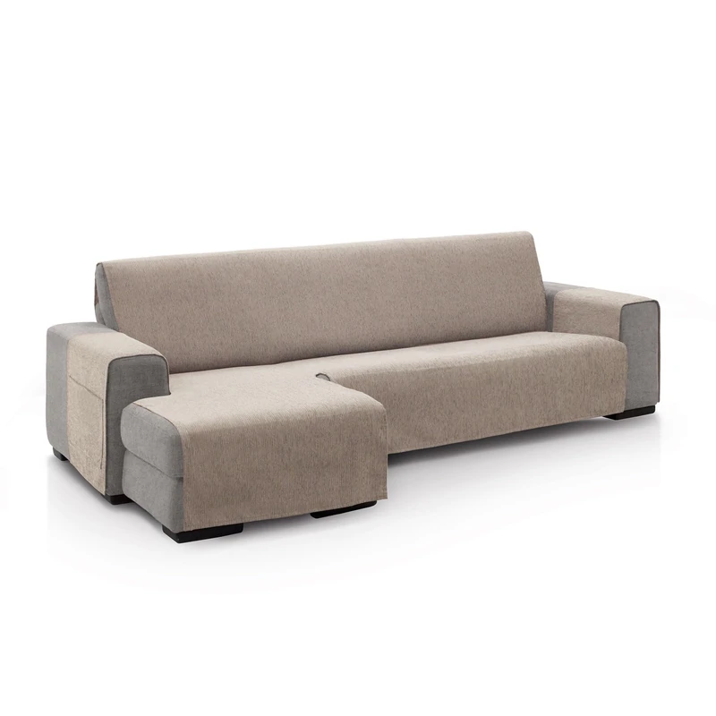 ECOMMERC3 | Chaise Longue Sofa Cover for Left Arm Back Size 240 cm - Beige Chaise Longue Sofa Cover Soft Touch 100% Made in Spain