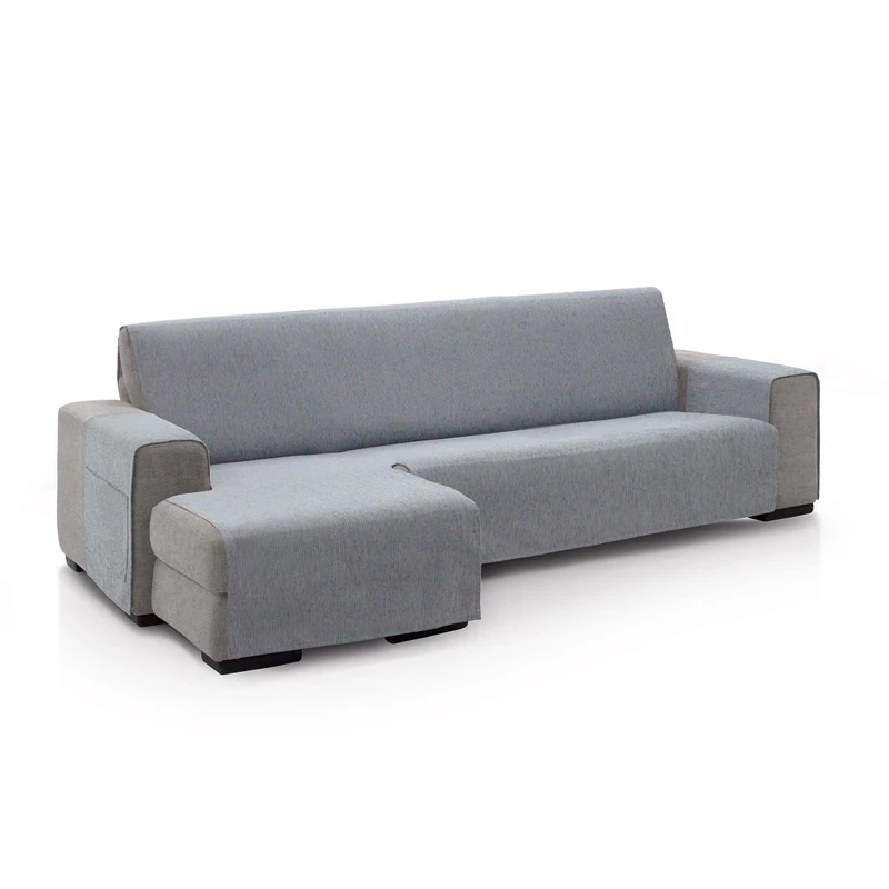 ECOMMERC3 | Chaise Longue Sofa Cover for Left Arm Back Size 280 cm - Light Grey Chaise Longue Sofa Cover Soft Touch 100% Made in Spain