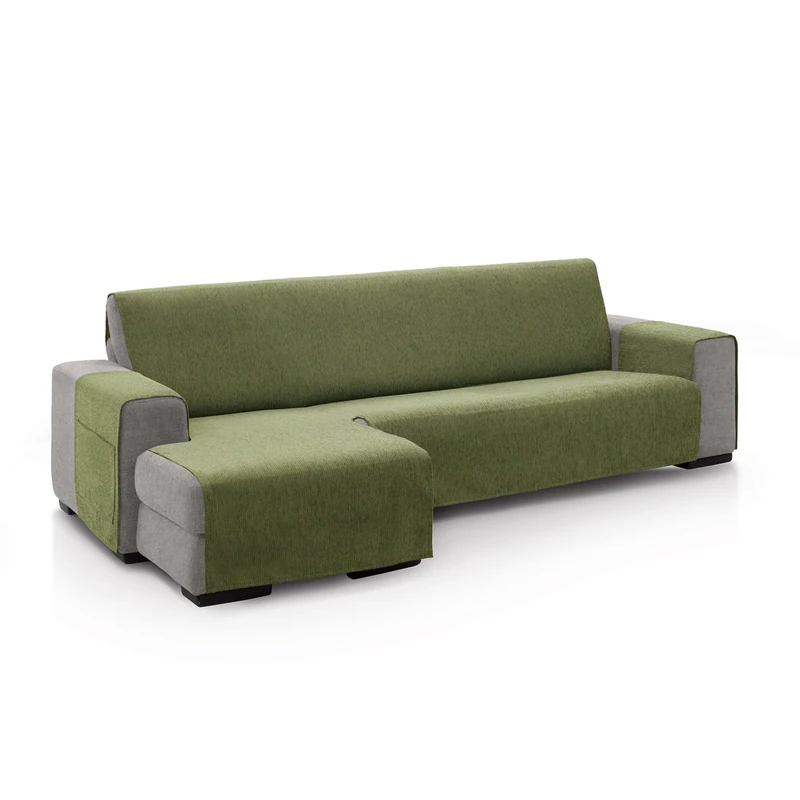 ECOMMERC3 | Chaise Longue Sofa Cover for Left Arm Back Size 240 cm - Green Chaise Longue Sofa Cover Soft Touch 100% Made in Spain - Image 1