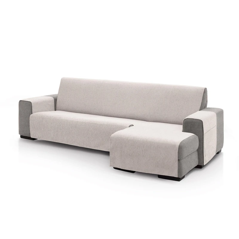 ECOMMERC3 | Chaise Longue Sofa Cover for Right Arm Back Size 240 cm - Natural Colour Soft Touch Chaise Longue Sofa Cover 100% Made in Spain
