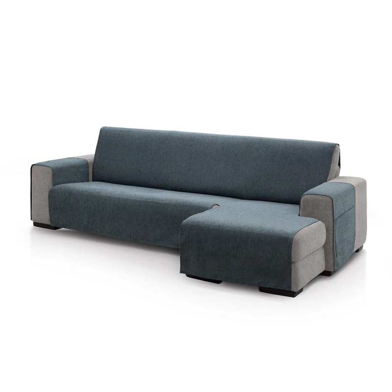 ECOMMERC3 | Chaise Longue Sofa Cover for Right Arm Back Size 280 cm - Dark Grey Chaise Longue Sofa Cover Soft Touch 100% Made in Spain