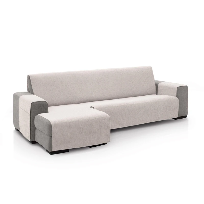 ECOMMERC3 | Chaise Longue Sofa Cover for Left Arm Back Size 240 cm - Natural Colour Soft Touch Chaise Longue Sofa Cover 100% Made in Spain