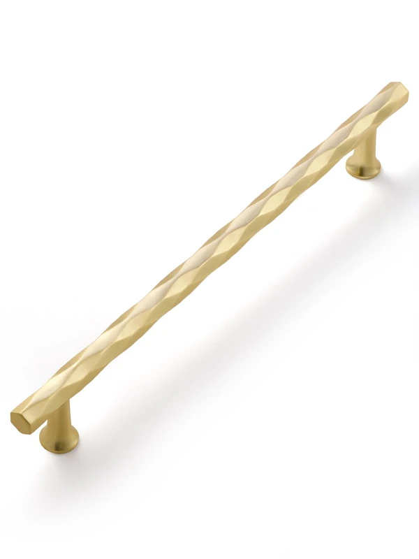 JIASENBAO Brushed Gold Cabinet Pulls 7.56" Hole Center 10 Pack Hammered Brass Cabinet Handles Decorative Kitchen Drawer Dresser Cupboard Bathroom Vanity Cabinet Hardware Rhombus