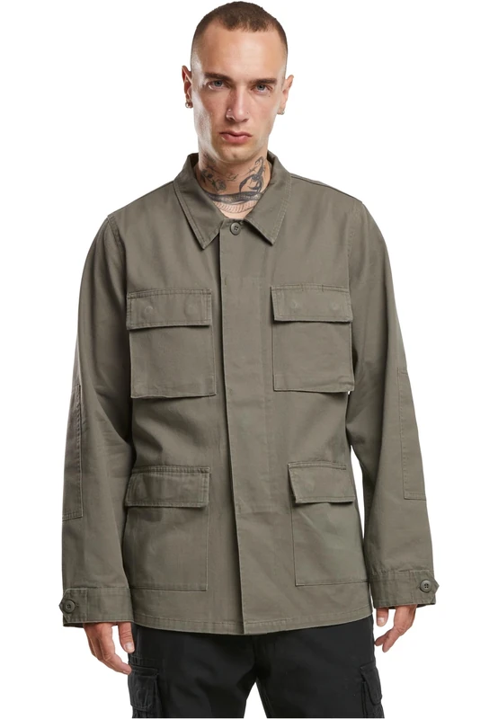 Brandit Men's BDU Twill Jacket, Olive, XS