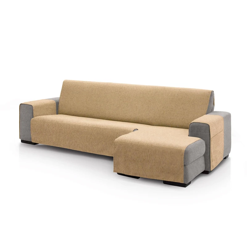 ECOMMERC3 | Chaise Longue Sofa Cover for Right Arm Backrest Size 240 cm - Gold Colour Chaise Longue Sofa Cover Soft Touch 100% Made in Spain