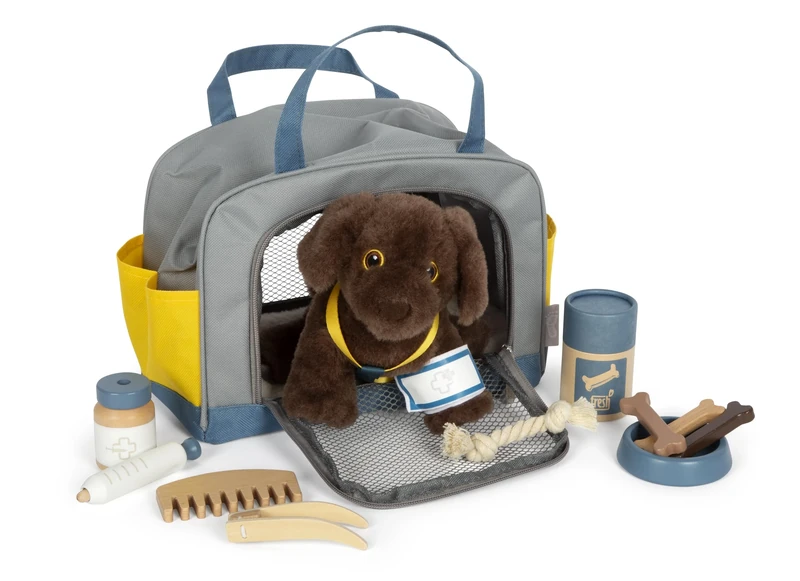 Small Foot Dog with Carrying Bag and Care Set, pet toy, role-playing toy for kids aged 2+ years old, 12600