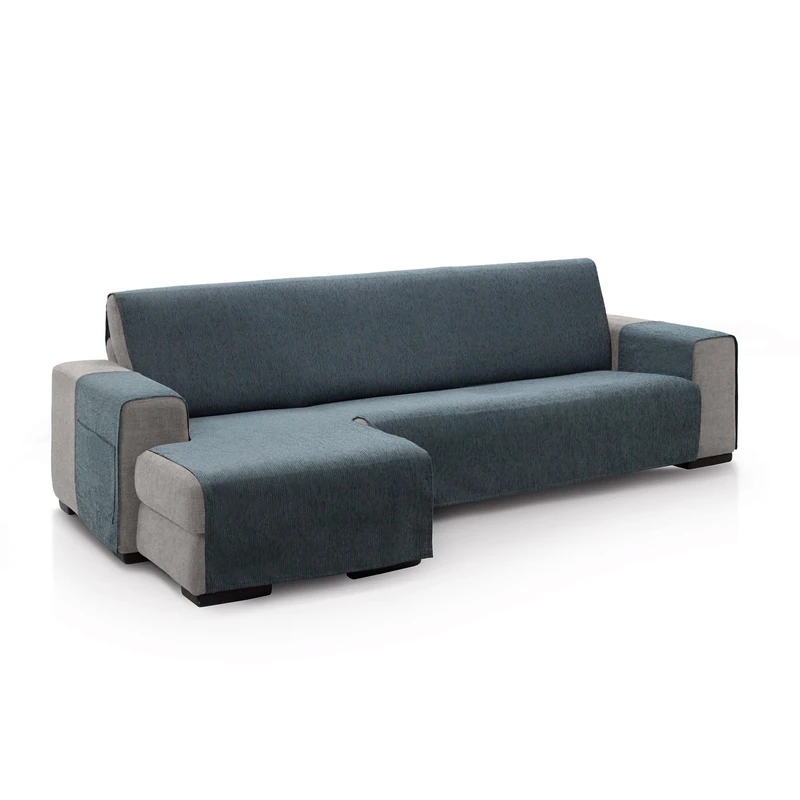 ECOMMERC3 | Chaise Longue Sofa Cover for Left Arm Back Size 240 cm - Dark Grey Chaise Longue Sofa Cover Soft Touch 100% Made in Spain