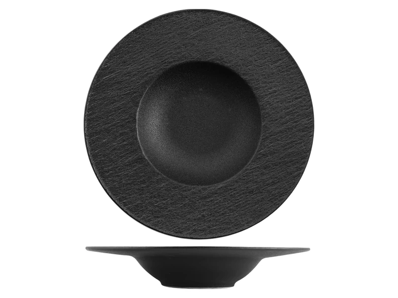 H&H Set of 2 Pasta Skin Plates 28 cm Black