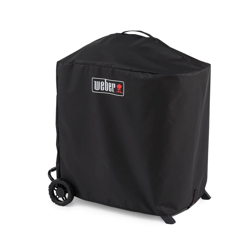 Weber Premium BBQ Cover/For Traveler Compact Gas Barbecue, Lightweight Weather-Resistant Fabric with Fastening Straps for Durable Outdoor Protection