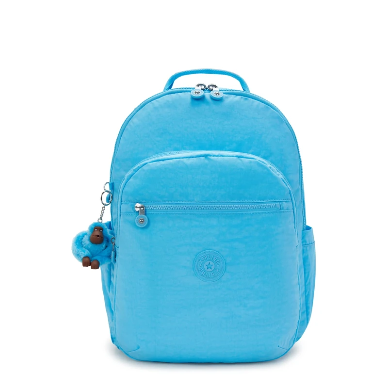 Kipling Women's Seoul XL Backpack, Powder Blue, 13.5''L x 18.25''H x 7.75''D