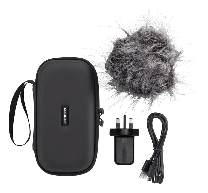 ZOOM APH-4e Accessory Pack – Complete Kit for Zoom H4essential Handy Recorder – Windscreen, Case, Adapter, USB-C – Ideal for Field Recording – UK Version – Black