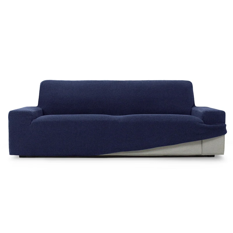 ECOMMERC3 | Sofa Cover Size 4 Seater 230-270 cm Sofa Effect New - Navy Blue Sofa Cover Easy Installation Fit