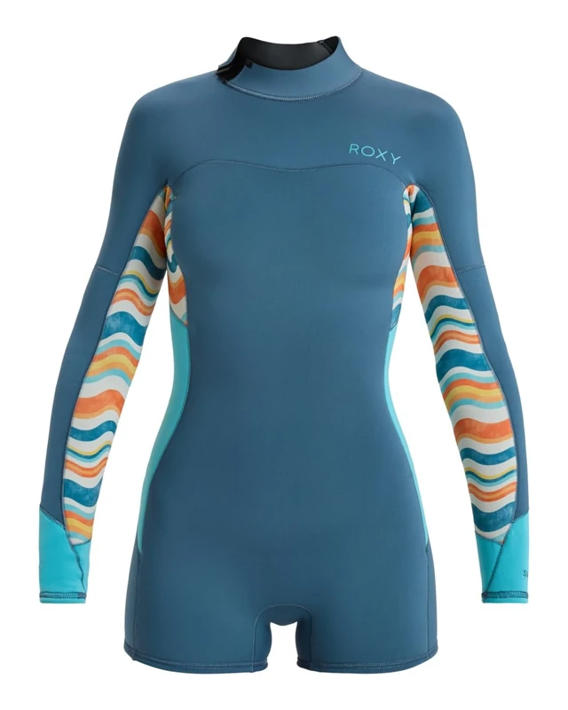 Roxy Long Sleeve Back Zip Springsuit 2.0 SWELL SERIES LS BZ QLOCK Young Womens Blue 4