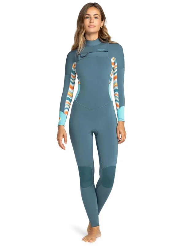 Roxy Chest Zip Wetsuit 4/3 SWELL SERIES FZ GBS Young Womens Blue 8