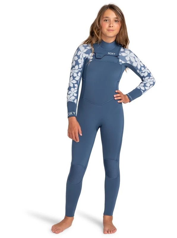 Roxy Chest Zip Wetsuit 3/2 SWELL SERIES GIRL FZ GBS Girls Blue 16G