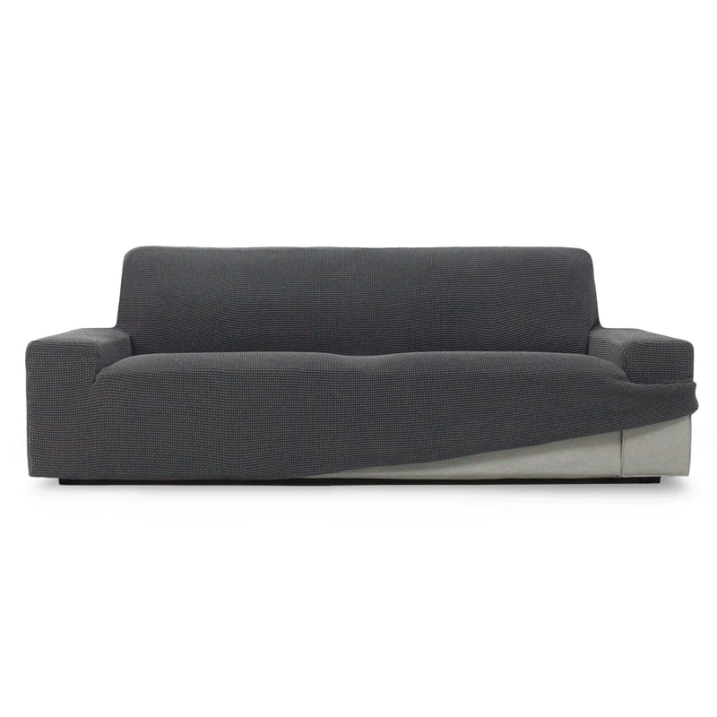 ECOMMERC3 | Sofa Cover Size 2 Seater 140-180 cm New Sofa Effect - Dark Grey Sofa Cover Easy Installation Fit