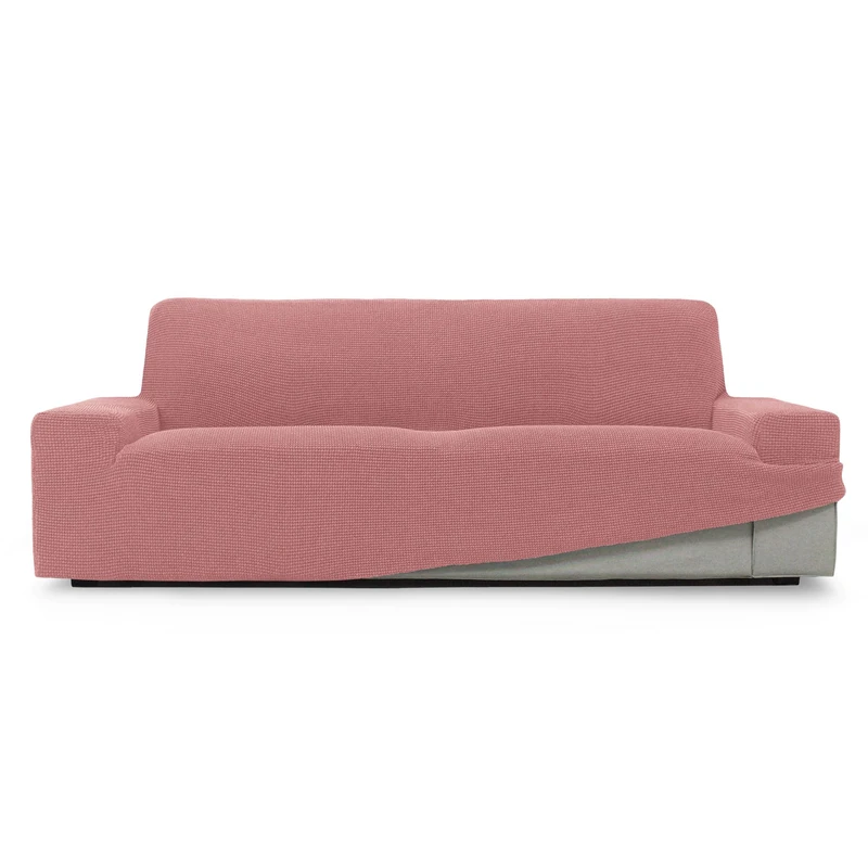 ECOMMERC3 | Sofa Cover Size 4 Seater 230-270 cm New Sofa Effect - Pastel Pink Sofa Cover Easy Installation Fit
