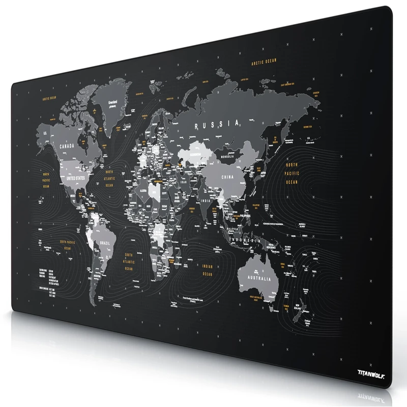TITANWOLF XXL 1800x800 Mouse Pad 3mm - Speed Gaming Mat World Map