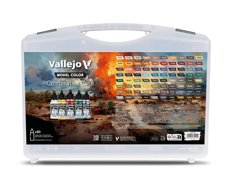 AV Vallejo Model Color Set - Combination Case (80 Colors)